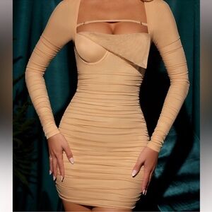 Oh polly jovie long sleeve mini dress